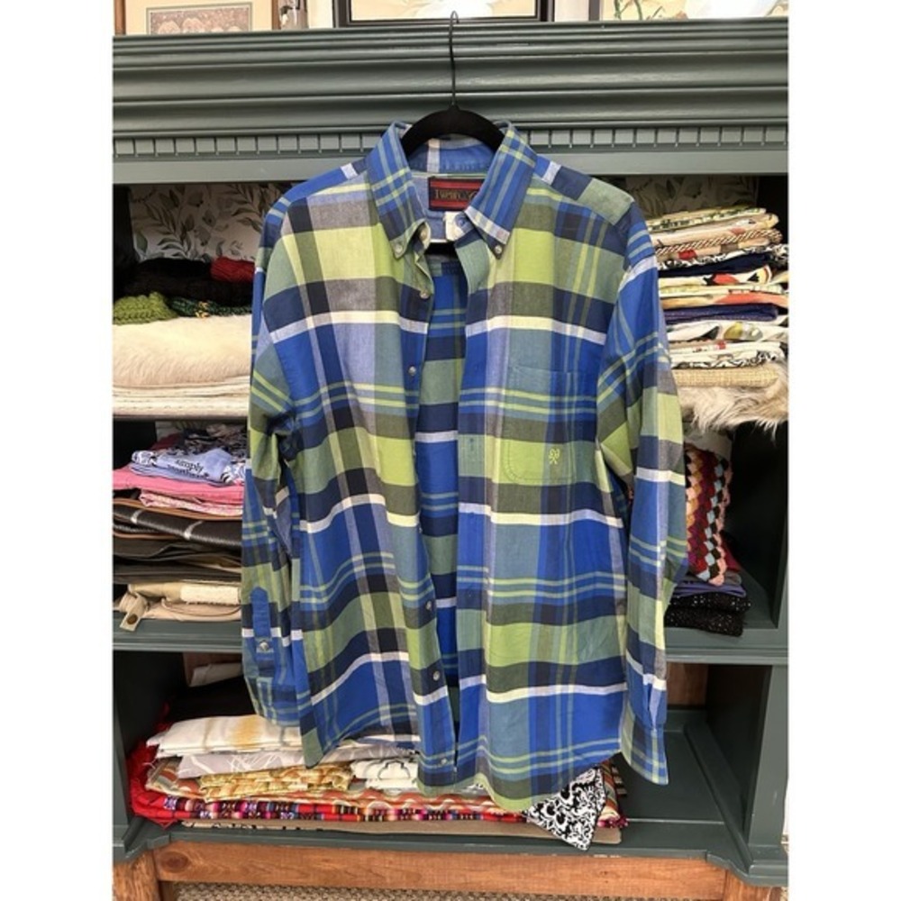 Mens Twenty X Plaid Button Down Shirt Cotton